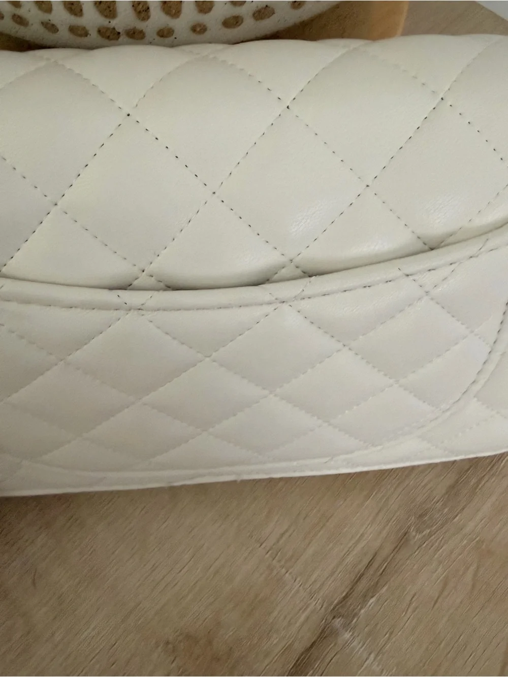 White Quilted Women's Crossbody Bag with Gold Hardware